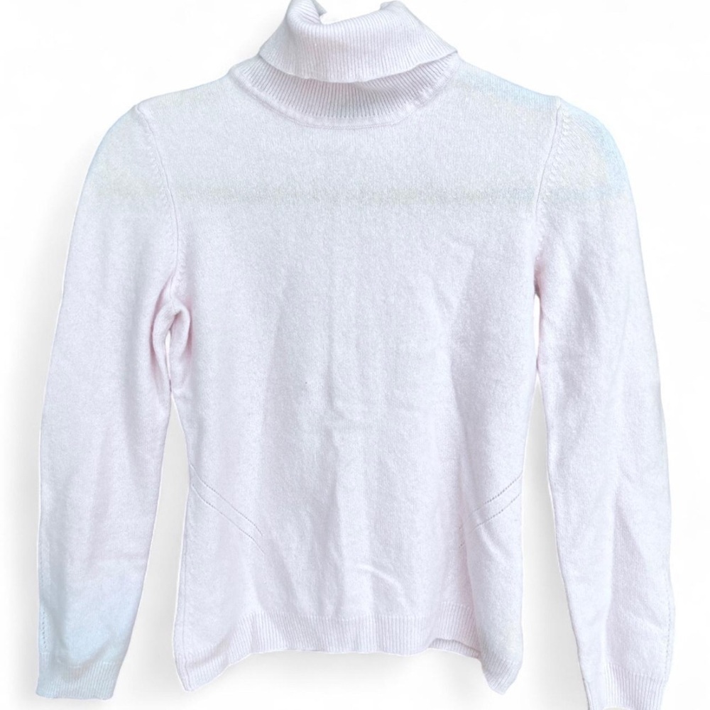Jessica Womens Soft Light Pink 100% Cashmere Turtleneck knit Sweater Size 11/12